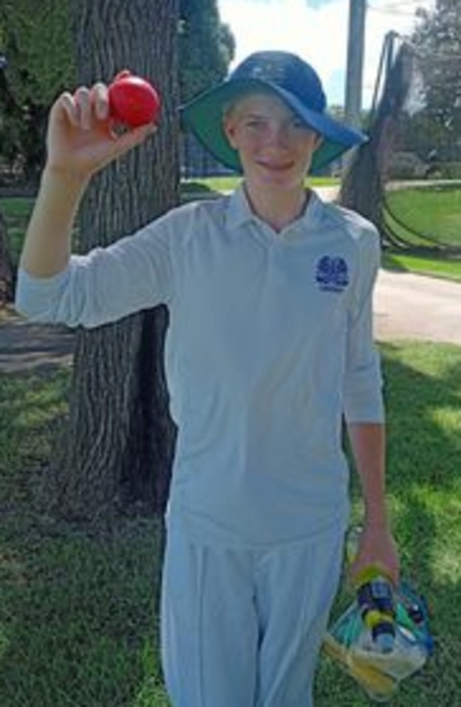 Rory Farrell, 14, from Warwick has lived and breathed cricket from a young age, with hopes of becoming the next Nathan Lyon.