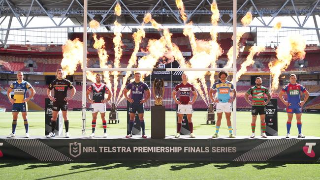 Suncorp Stadium hosts the launch of the 2021 NRL finals series. Picture: Liam Kidston