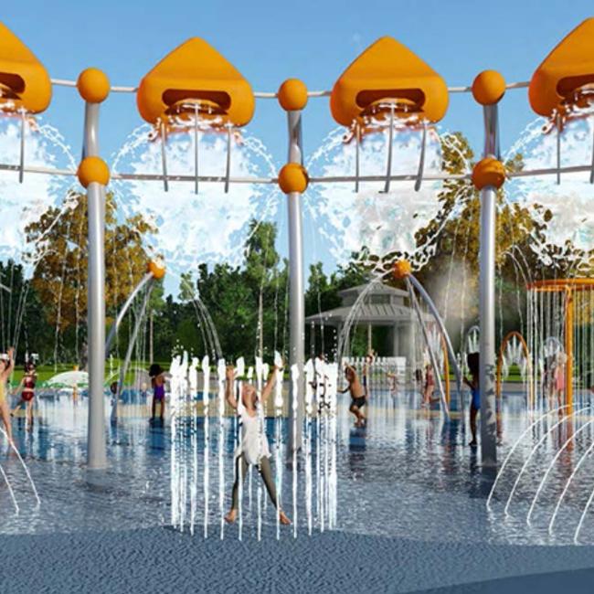 Design concept images of a splash park planned for Greenacre.