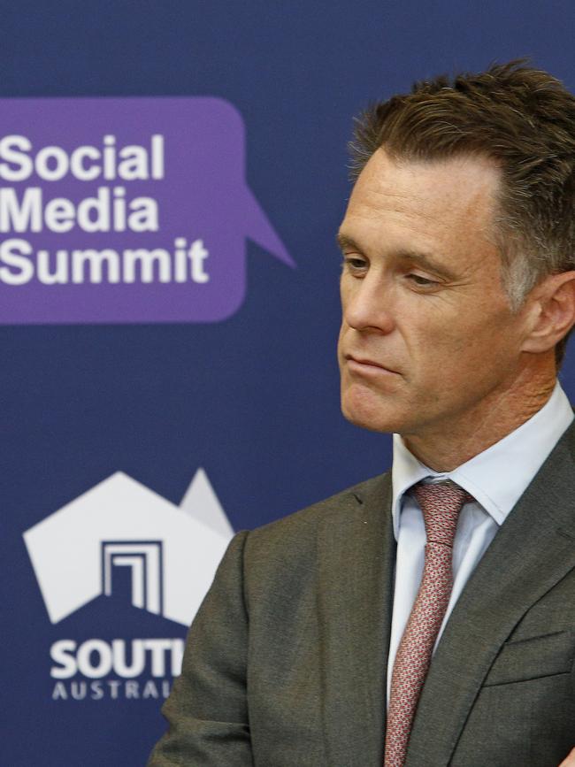 Premier Chris Minns deep in thought at the Social Media Summit. Picture: John Appleyard