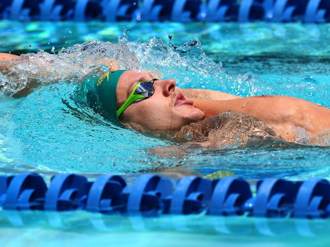 Mitch Larkin and the rest of the Australian swim team train at Auburn University in the USA in preparation for the Rio Olympics. Pics Adam Head