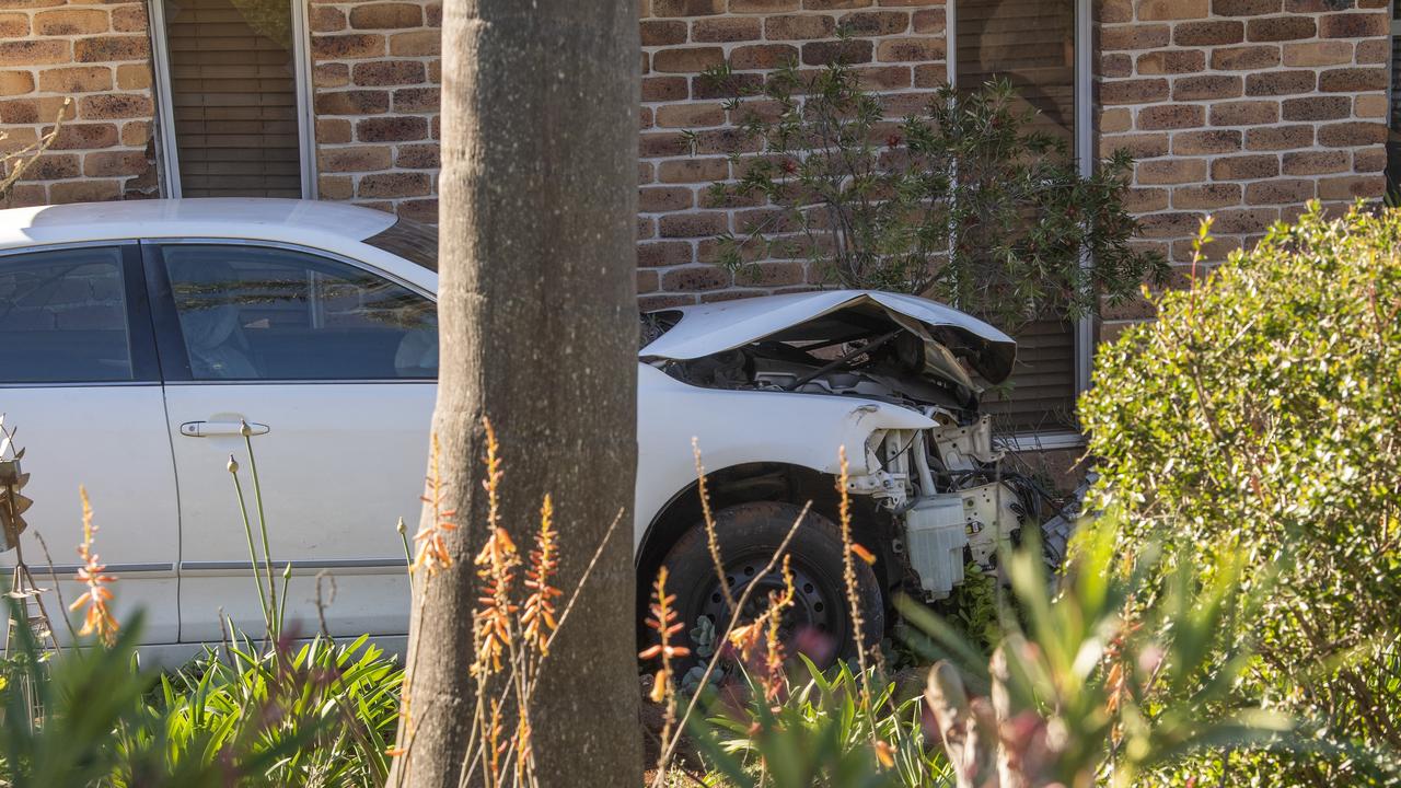 The stolen car carrying the five teenagers crashed into a Greenwattle St house after colliding with another car.