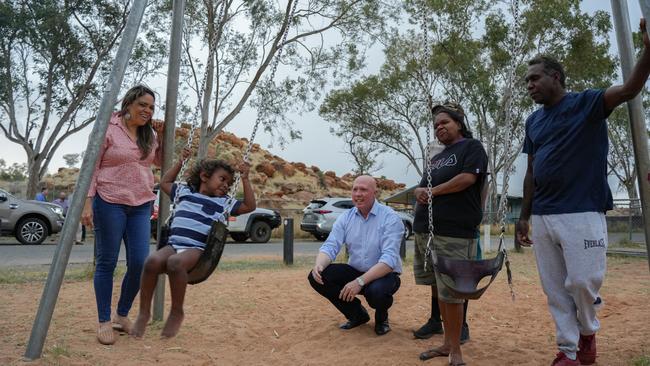 Opposition leader Peter Dutton has visited Alice Springs multiple times speaking with communities about issues of crime, child abuse and welfare payments. Picture: Supplied