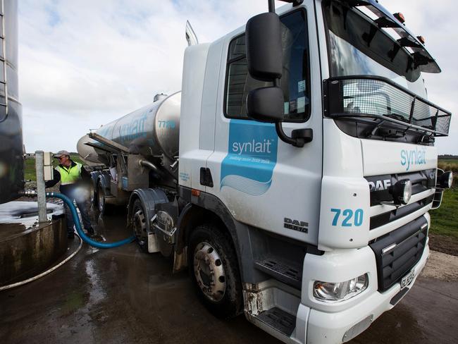 a Milk Tanker loads up before heading to Synlait milk factory in Raikaia Near Christchurch which produces Milk Powder from there Own Farms as well as from Other Farm in the Region    , South Island, New Zealand Friday 30th of August 2013 picture By Brendon O'Hagan/Bloomberg News