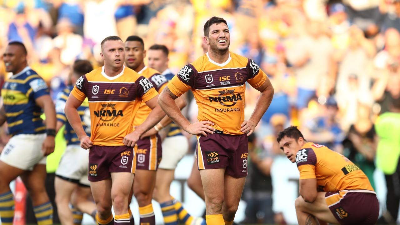 Broncos players were stunned by the Eels in a five tries to zero first half.