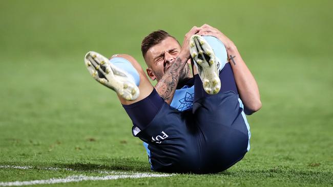 Sydney FC’s Chris Zuvela will be sidelined for a year with a knee injury. Picture: Mark Kolbe/Getty Images