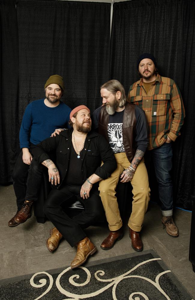 Nathaniel Rateliff and Dallas Green of City and Colour (seated) are touring Australia together. Picture: Supplied