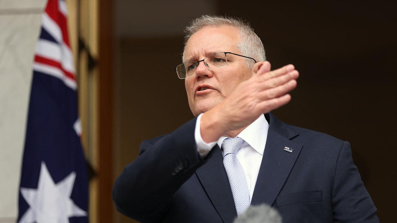 PM Scott Morrison showed off his backhand in a press conference, but brushed off questions about Djokovic.