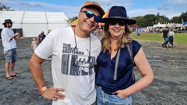 Annastacia Palaszczuk and Reza Adib at Bluesfest 2022.