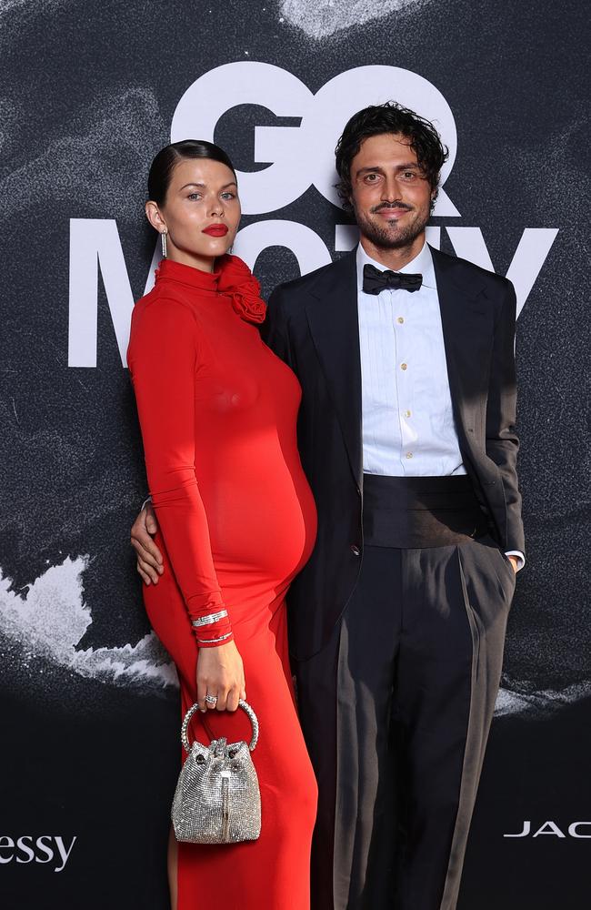 Georgia Fowler and Nathan Dalah attend the GQ Australia Men Of The Year Awards in association with BOSS at Bondi Pavilion. Photo by Brendon Thorne/Getty Images