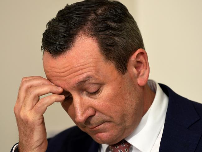 PERTH , AUSTRALIA - NewsWire Photos NOVEMBER 3, 2021. An emotional Premier Mark McGowan reacts to the news of Cleo Smith safe rescue. Picture: NCA NewsWire /  Sharon Smith