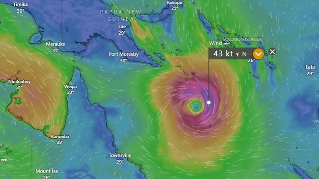 A Windy graphic showing the Access model prediction from Sunday January 21. Picture: Windy TV