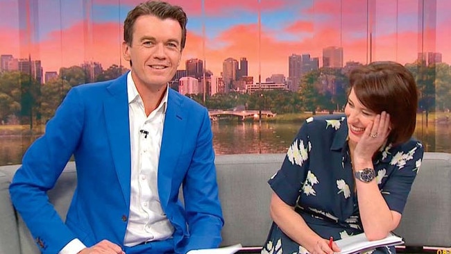 Virginia Trioli with ‘News Breakfast’ co-host Michael Rowland.