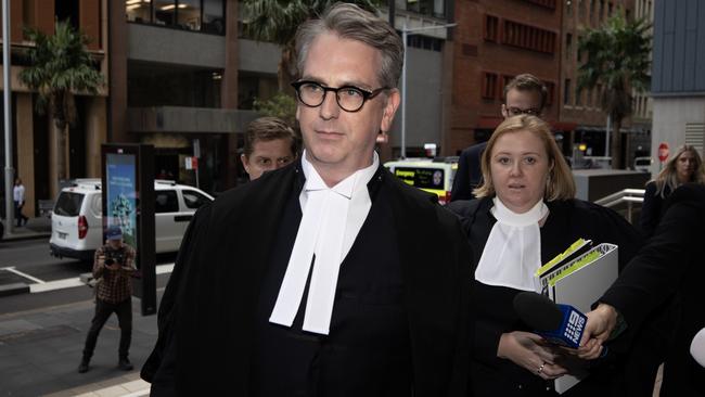 Nicholas Owen, barrister for Nine, outside court. Picture: Liam Mendes / The Australian