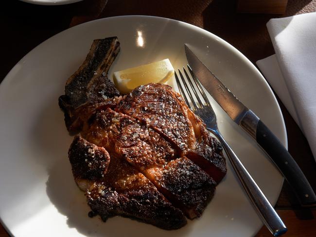 Cape Grim 350g dry-aged rib eye on the bone from Rockpool Bar and Grill. Supplied.