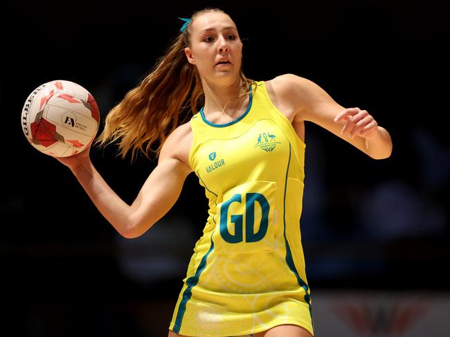 TOBAGO, TRINIDAD AND TOBAGO – AUGUST 10: Gemma Hutchings of Team Australia competes in the FAST5 Netball on day six of the 2023 Youth Commonwealth Games at Shaw Park Complex on August 10, 2023 in Tobago, Trinidad And Tobago. (Photo by Harry How/Getty Images for Commonwealth Sport)