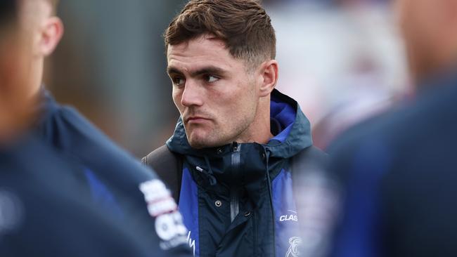 WOLLONGONG, AUSTRALIA - APRIL 30: Kyle Flanagan of the Bulldogs looks on after playing in the NSW Cup during the round nine NRL match between St George Illawarra Dragons and Canterbury Bulldogs at WIN Stadium on April 30, 2023 in Wollongong, Australia. (Photo by Matt King/Getty Images)