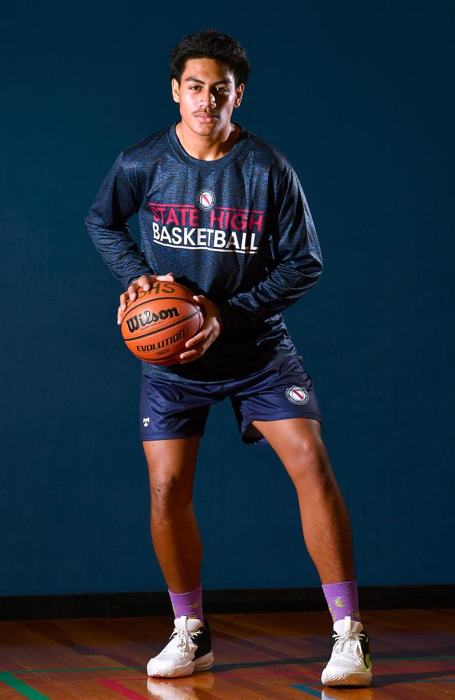 Brisbane State High School student and SD Spartans player Roman Siulepa's NBA dreams on track after being selected to attend the NBA Global Academy in Canberra. Picture: John Gass