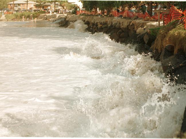 1999. Burleigh Heads beach takes battering from big seas.