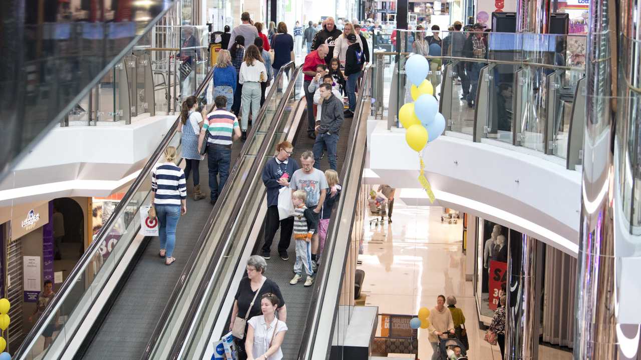 Grand Central shopping centre, first day of eased restrictions for shopping. Saturday, 2nd May, 2020. Picture: Nev Madsen