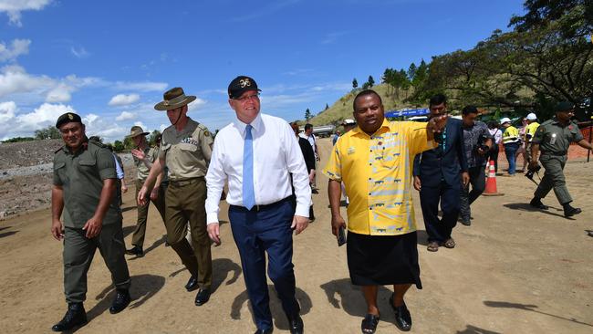 Prime Minister Scott Morrison, pictured on Saturday, is visiting Fiji on a diplomatic mission.