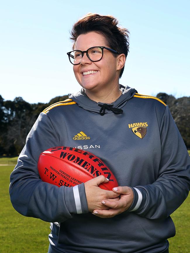 AFLW Hawthorn coach and AFP officer Bec Goddard. Picture: Gary Ramage