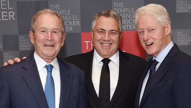 Hockey with former US presidents George W. Bush and Bill Clinton. Picture: Instagram