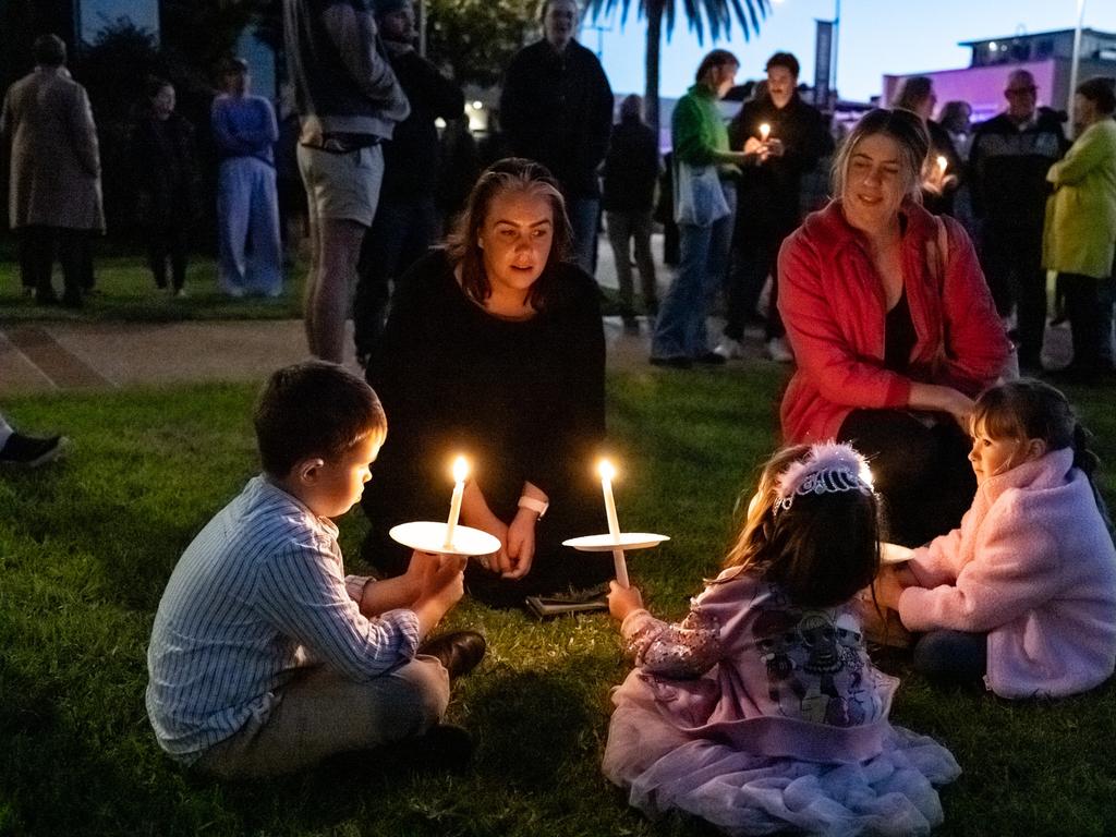 Toowoomba Together hosting the Domestic Violence candle vigil in the Empire Theatre garden. Over 200 people attended the ceremony. Photo: David Martinelli.
