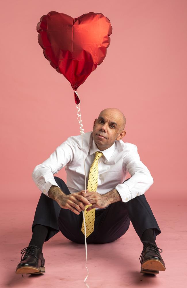 Writer, actor and comedian Steven Oliver poses for a photograph for Valentines Day, Saturday, January 18, 2020 (AAP Image/Richard Walker)