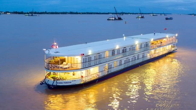 The 28-passenger Mekong Princess offers small-group cruises through Vietnam and Cambodia.