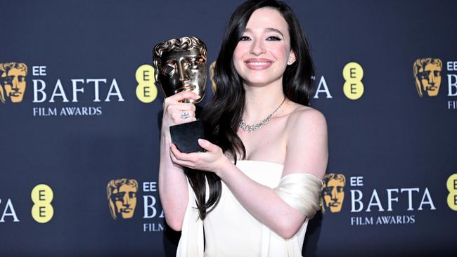 Mikey Madison poses with the Leading Actress Award for Anora. Picture: Kate Green/Getty Images