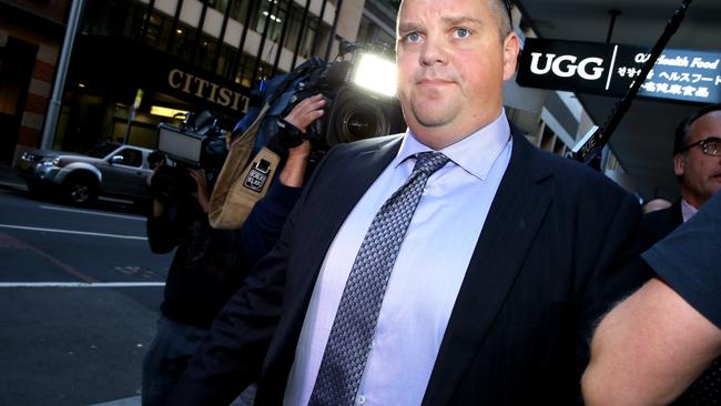 Pic of mining magnate Nathan Tinkler entering ICAC this morning..inquiry into allegations concerning soliciting recieving and concealing payments ( operation Spicer).