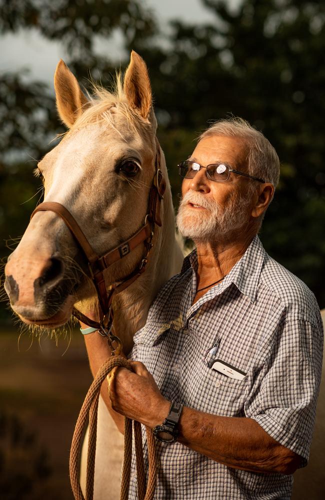 Fannie Bay Equestrian Club president Jurgen Dous said the club would build six new stable bays with the major grant. Mr Dous is pictured here with his horse Belle. Picture: Che Chorley