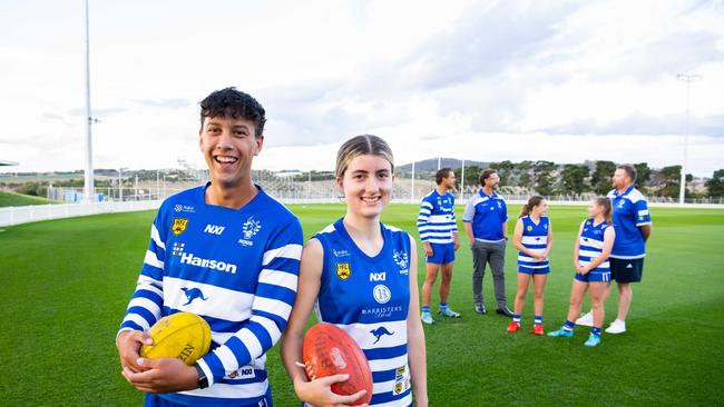 Mount Barker Football Club superstar Sam Callins and (left) was a standout for Eastern District. Picture: The Advertiser/ Morgan Sette