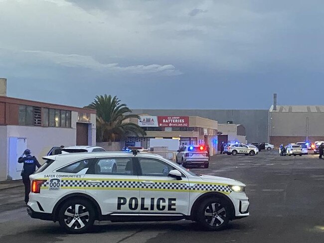 Police at the scene of a the shooting at Royal Park. Picture: Todd Lewis