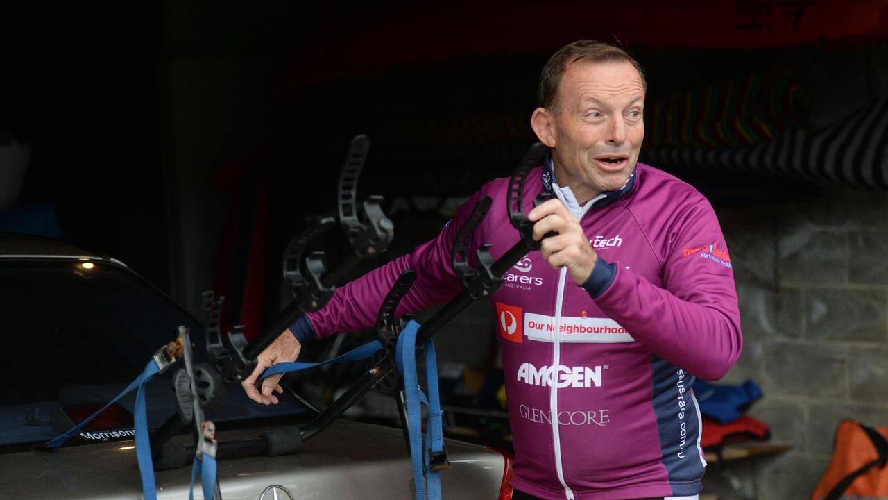 Tony Abbott at his home in Sydney this morning after losing his seat of Warringah. Picture: Jeremy Piper