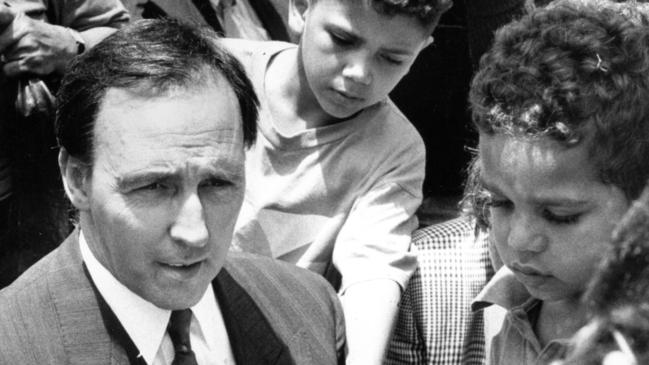 Paul Keating attends an Indigenous People's ceremony at Redfern Park in Sydney in 1992.