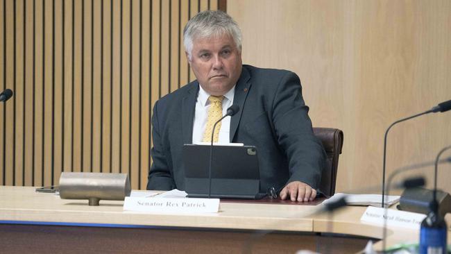 Senator Rex Patrick, during a Senate committee hearing. Picture: Gary Ramage