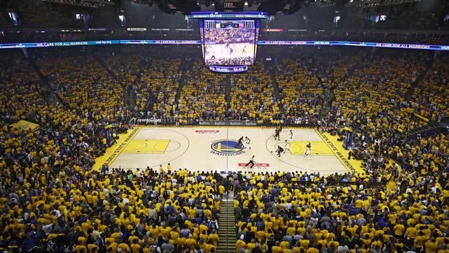 The scene at Oracle Arena, Oakland. Picture: AFP