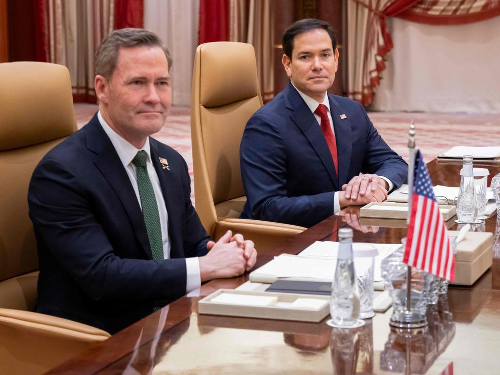 US National Security Advisor Mike Waltz and US Secretary of State Marco Rubio hold a meeting with Ukrainian officials. Picture: Saul Loeb/AFP