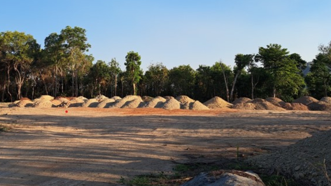 Mounds of fill seen at Lot 10 Machans Beach Rd on November 1, 2023. Picture: Supplied