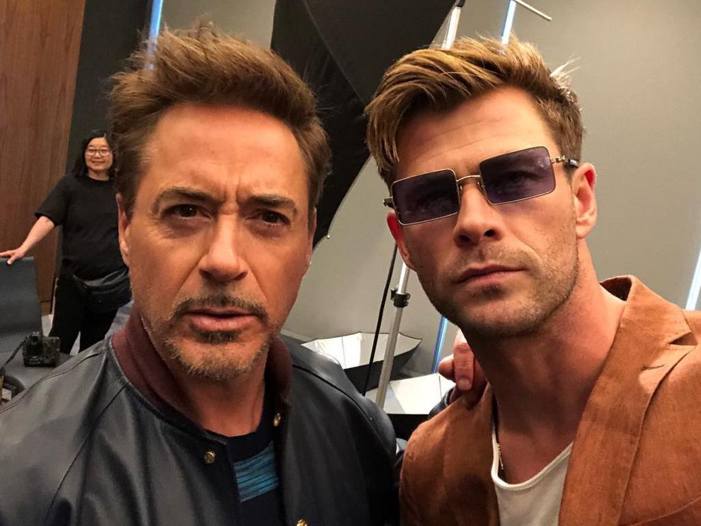 Robert Downey Jnr and Chris Hemsworth. Whose tougher? Chris says Chris is.