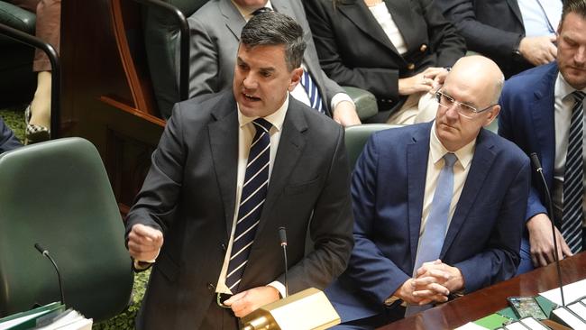Victorian Opposition Leader Brad Battin slammed the Labor government for failing to include SRL costings in its state budget. Picture: Valeriu Campan/NewsWire