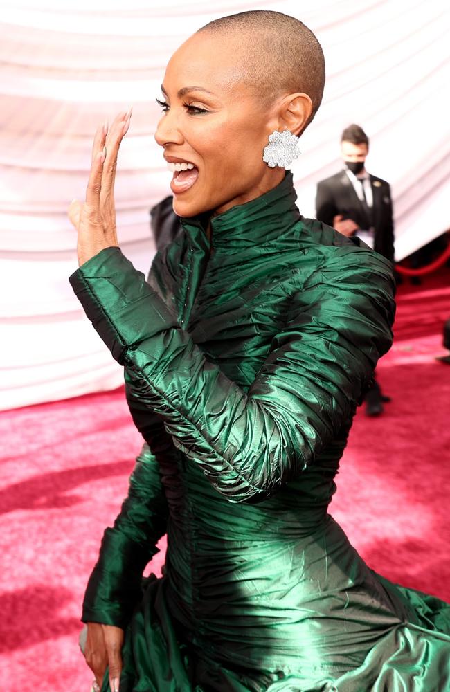 Jada Pinkett Smith was forced to shave her head due to her hair loss. Picture: AFP.