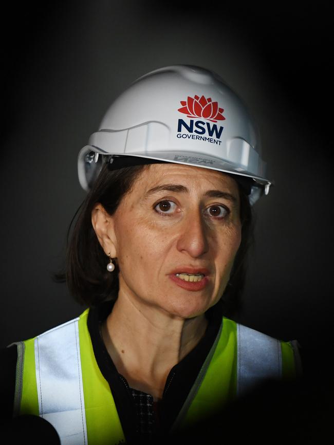 NSW Premier Gladys Berejiklian during recent groundbreaking work for WestConnex. Picture: AAP