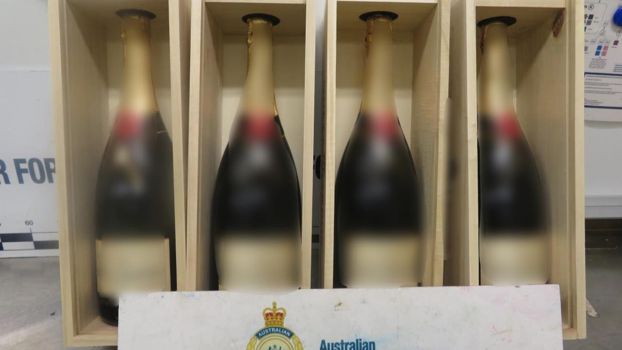 The majority of MDMA is imported into Australia. Australian Border Force officers seized 96kg of the drug hidden in bottles of high-end champagne.