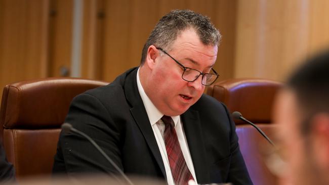 TasPorts CEO Anthony Donald at the TT-Line enquiry at Parliament House, Hobart on Monday 12th August 2024. Picture: Linda Higginson