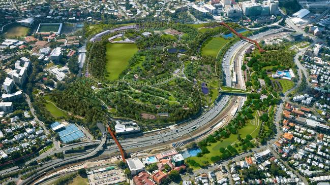 The draft master plan for Victoria Park in Herston has been released which includes high ropes courses, edible gardens, water play areas and pedestrian and cycle bridges.