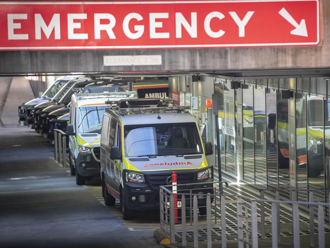 Ambulances at RHH Emergency.. Picture: Chris Kidd