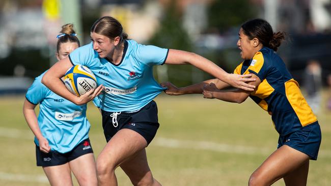 Action from the girls NSW 1 v ACT game.